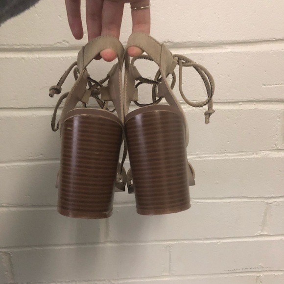 JustFab lace-up heeled sandals - Picture 3 of 4